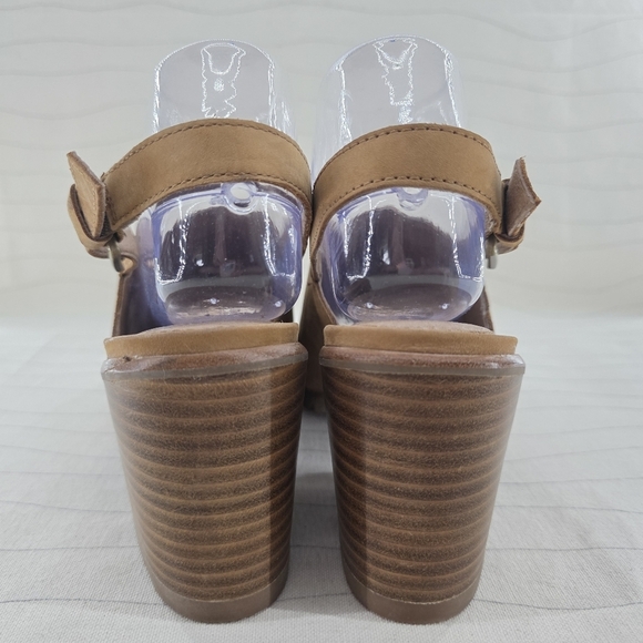 Sorel Womens Nadia Slingback Tan Leather Sandals Heels Shoes NL3241-224 Size 8 - Picture 5 of 11